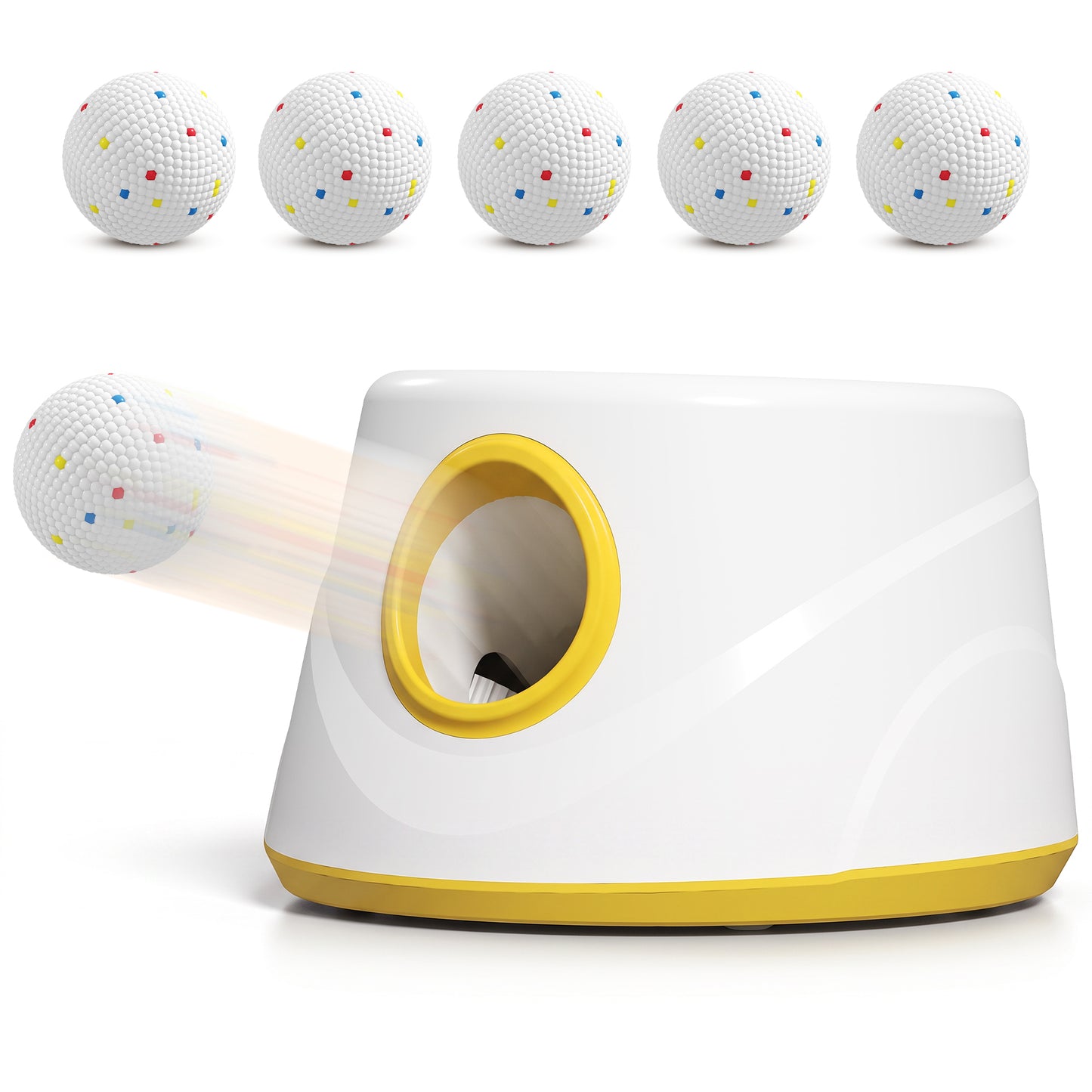 PawHut Automatic Dog Ball Launcher, Dog Thrower Machine with 6PCS 2.3" ETPU alls, 3 Adjustable Distance(20/33/46ft) & Random Mode