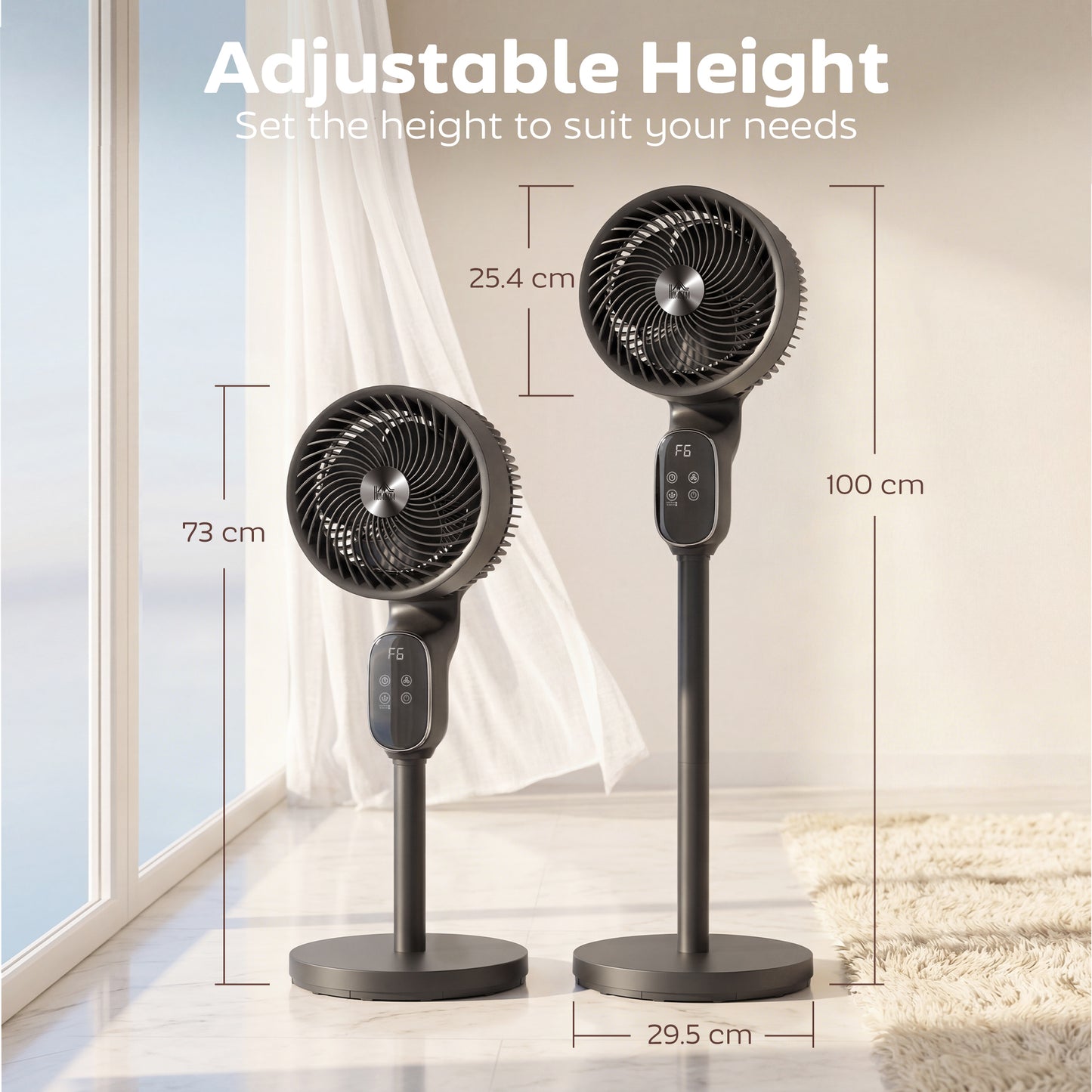 HOMCOM 20 dB Silent Standing Fan for Bedroom, 39in Pedestal Fan with Remote, Oscillating, 8 Speeds, Adjustable Height, Black
