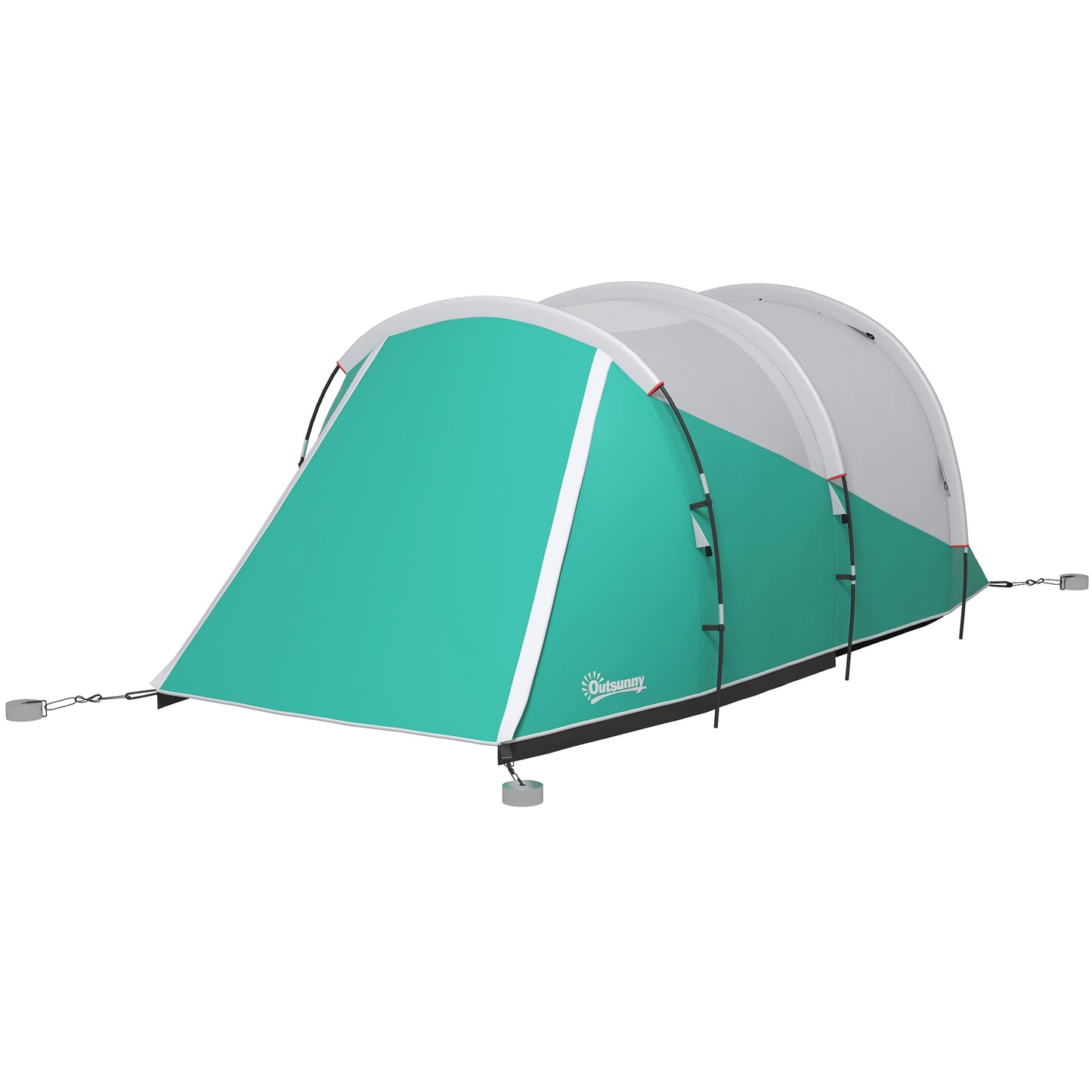 Outsunny 2 Room Camping Tent for 4-5 Man 3000mm Waterproof Family Tent with Carry Bag for Fishing Hiking Festival Green