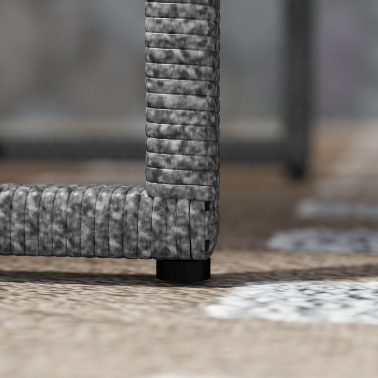 Outsunny Rattan Bistro Set: 3 Pieces with 4 Cushions, Glass Top Table & Chairs for Patio, Balcony, or Conservatory, Grey