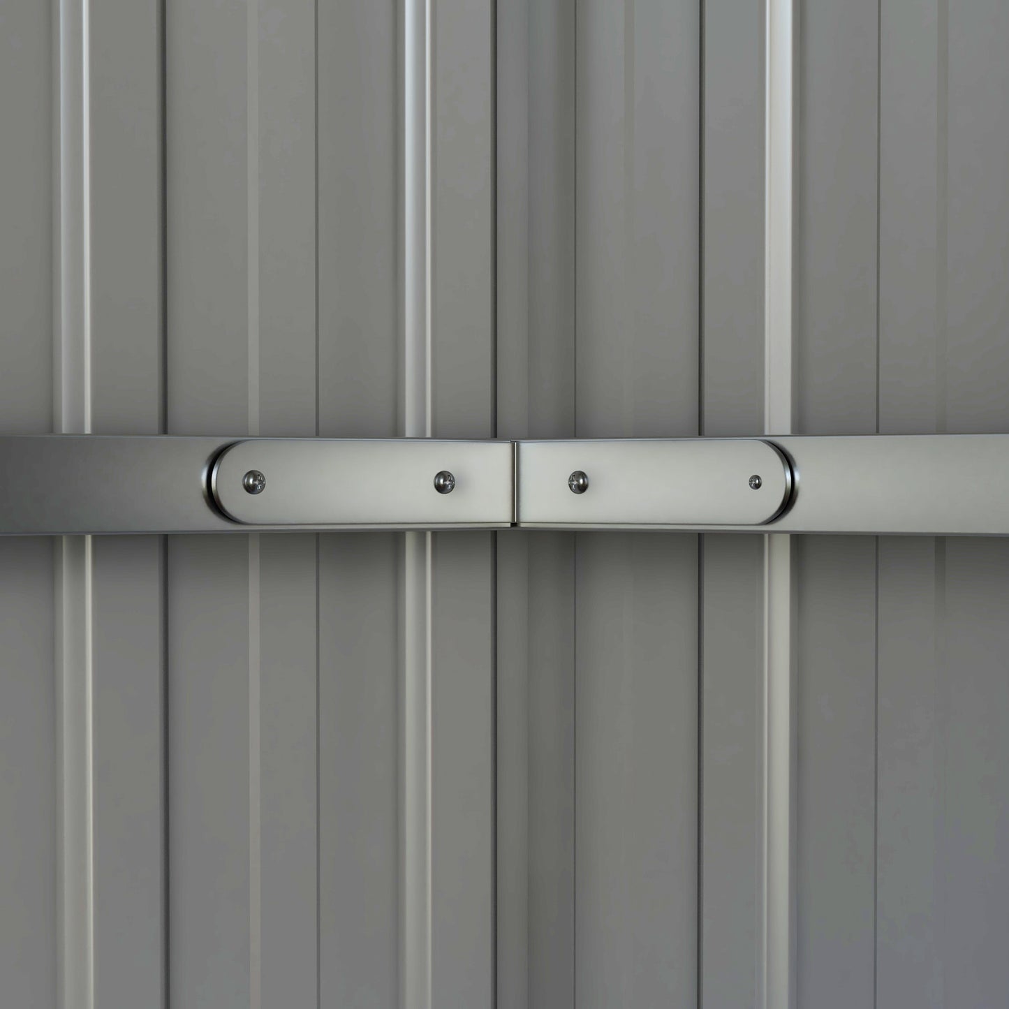 Outsunny 11x5.6ft Galvanised Steel Garden Shed with Lockable Doors and Gloves for Outdoor Patio, Garden Storage, Grey