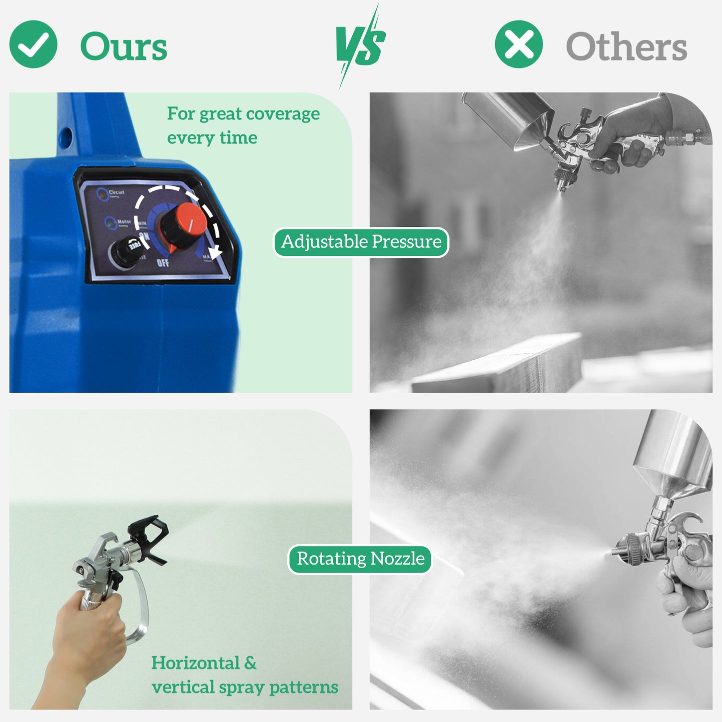 HOMCOM Airless Paint Sprayer, Thinning-Free, Electric for Interior/Exterior DIY Projects, Wall Spray Gun, 1.5L/min, 200Bar, 7.5m Hose, Dark Blue