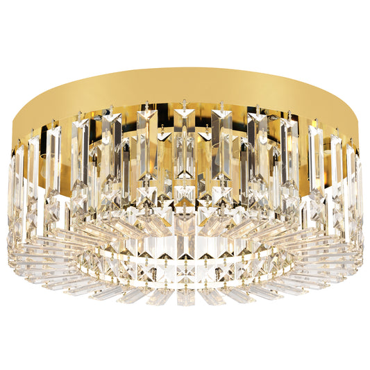HOMCOM Crystal Chandeliers with 160 Crystal Pendants, 6-Light Ceiling Light for Living Room, Bedroom Dining Room, Gold Tone