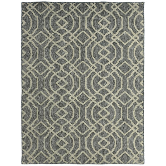 HOMCOM UV Resistant Indoor & Outdoor Rug, Easy-Clean Machine Washable Geometric Pattern, 170 x 120 cm, Grey