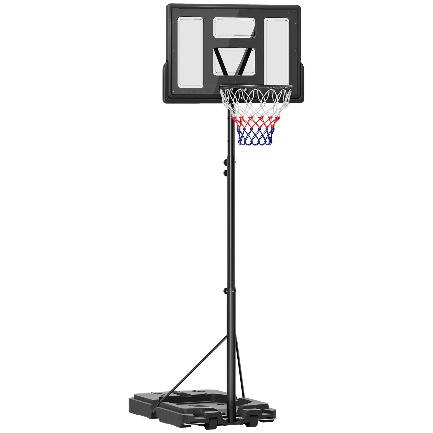 SPORTNOW Basketball Hoop Outdoor, Basketball Hoop and Stand with 10-Level Adjustable Height