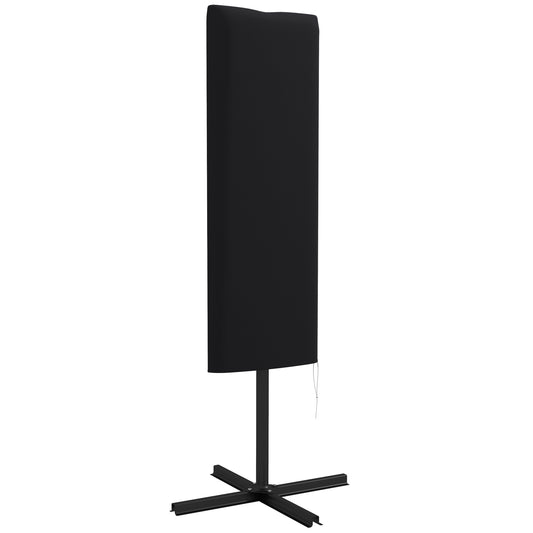 Outsunny Garden Parasol Cover, Outdoor Patio Umbrella Protector Weatherproof Garden Patio with Rod, Zipper for 2-4m Parasol, Ø60 x 160cm, Black