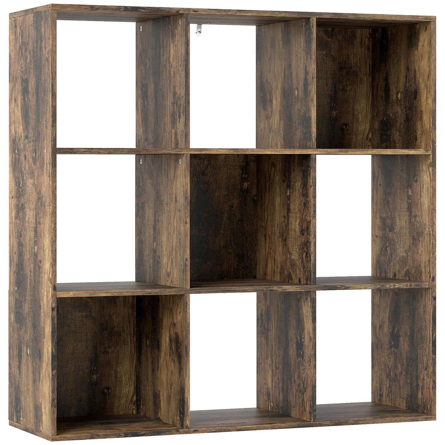 HOMCOM Nine-Cube Storage Shelf - Rustic Brown