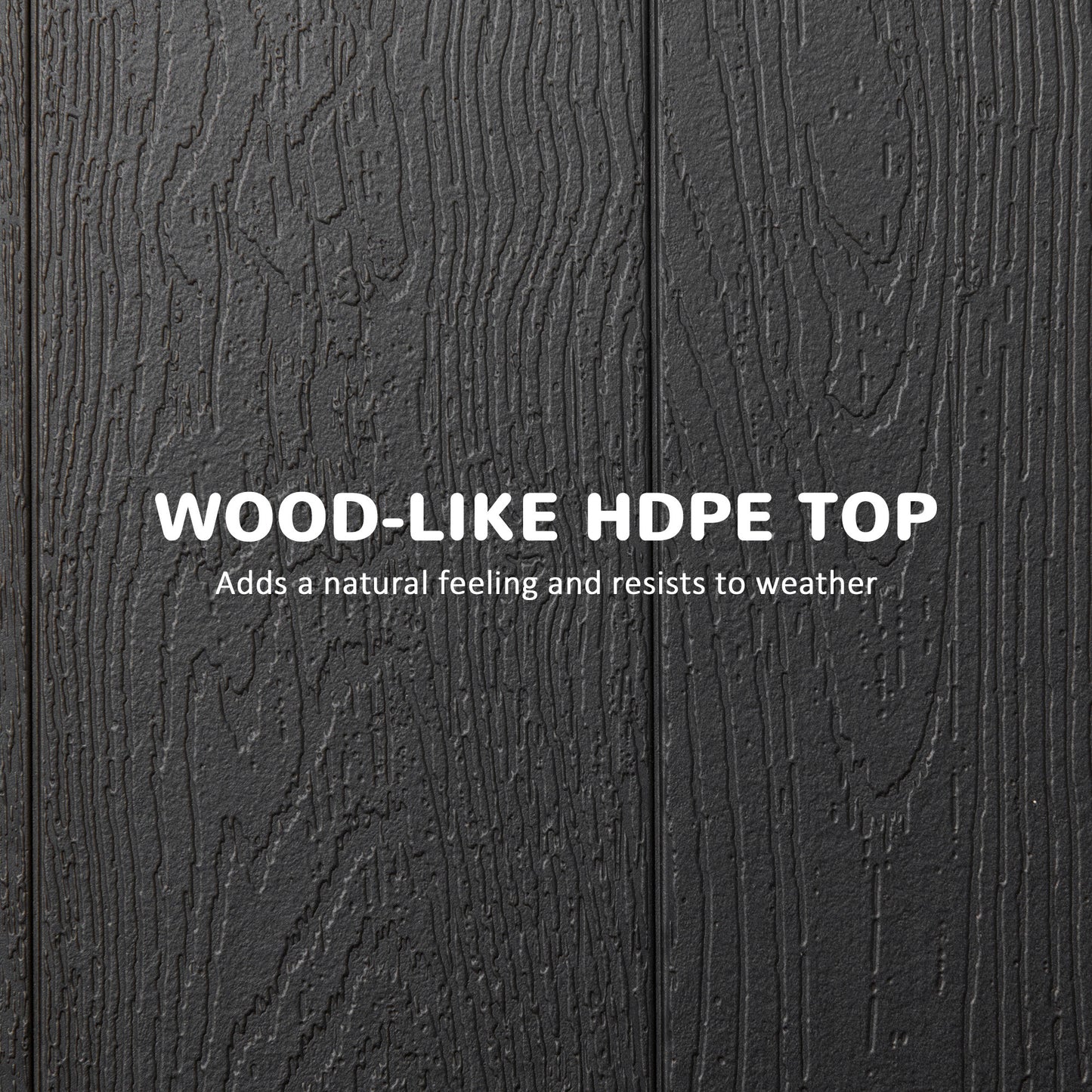 Outsunny Folding Garden Table for 6, Rectangular HDPE Top, Steel Frame, Foldable, Charcoal Grey