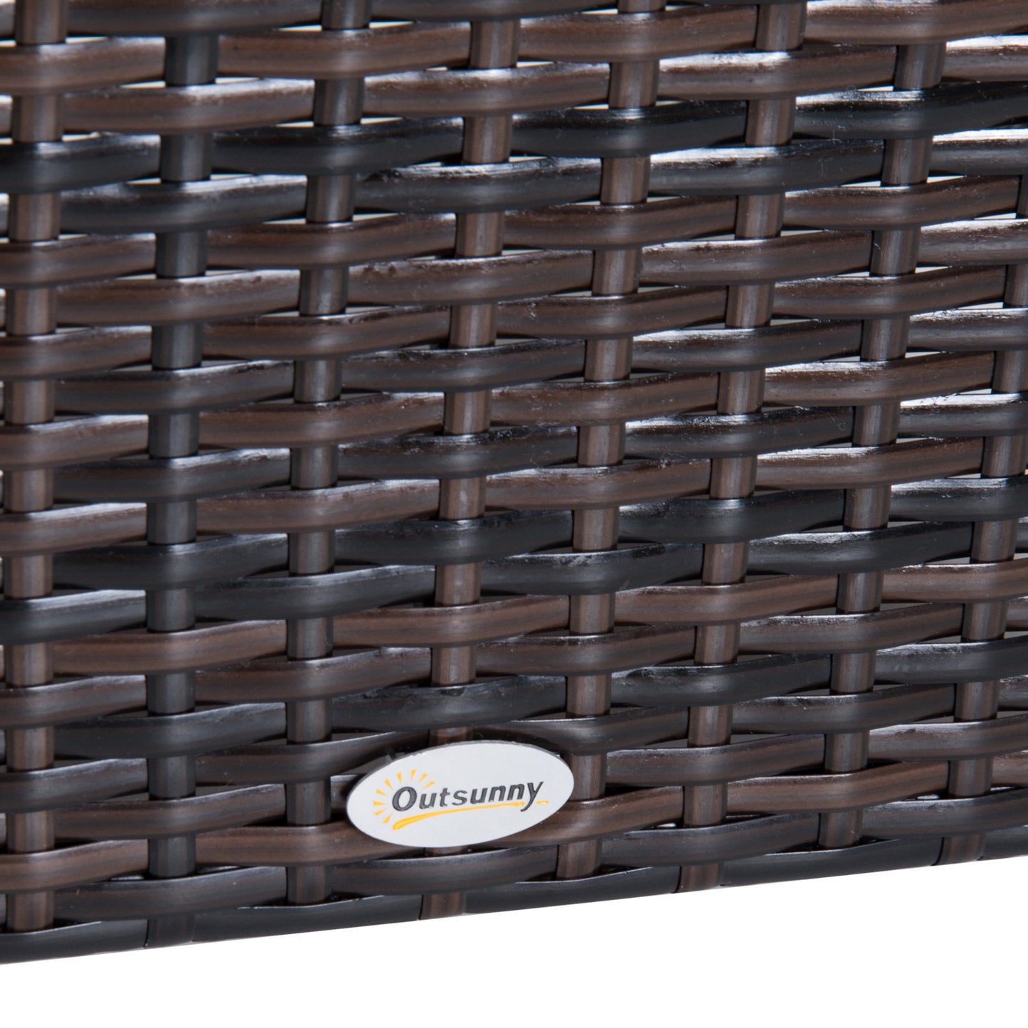 Outsunny Rattan Ottoman, 50Wx50Dx35H cm-Brown