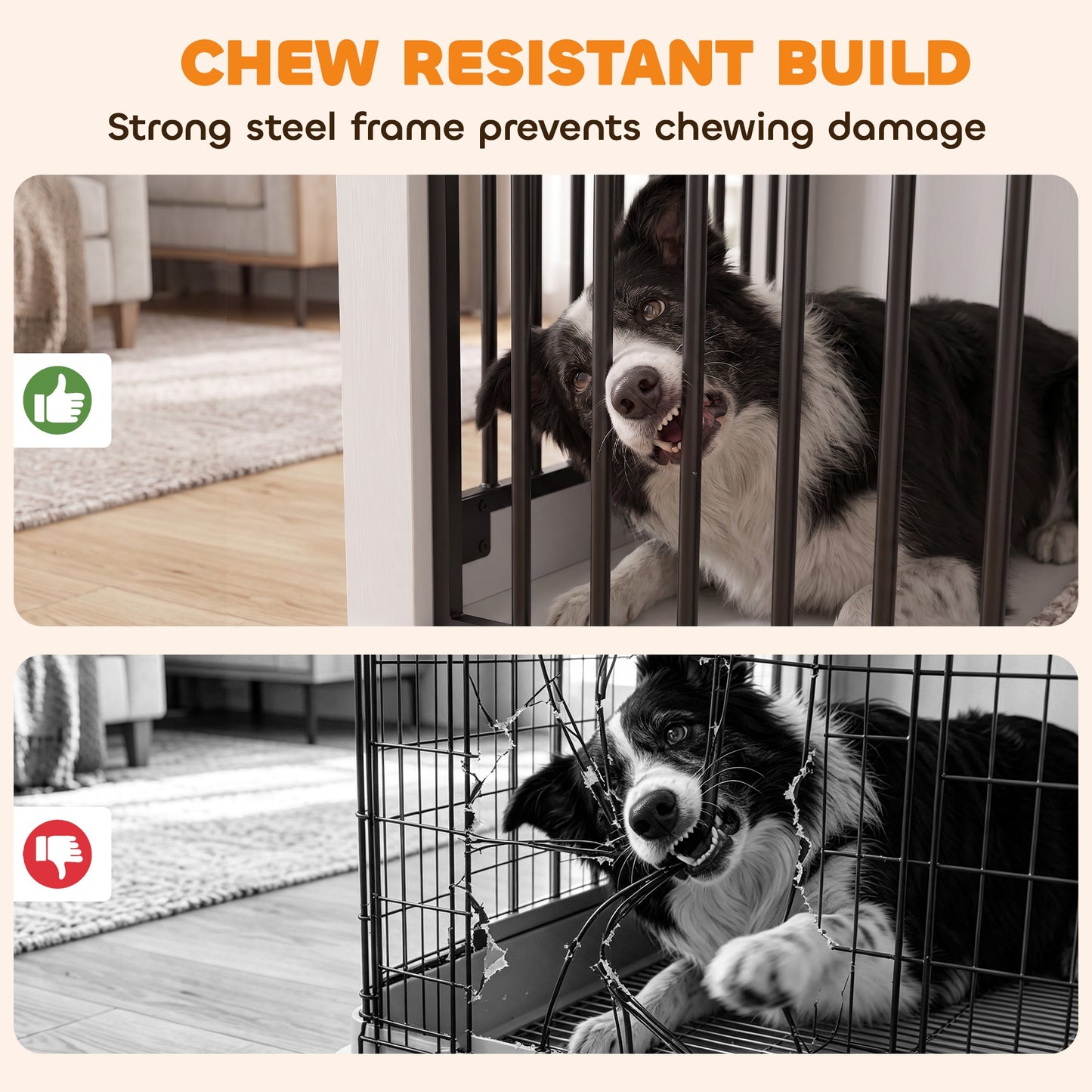 PawHut 80 cm Dog Crate Furniture with Sliding Barn Door for Medium Dogs, White