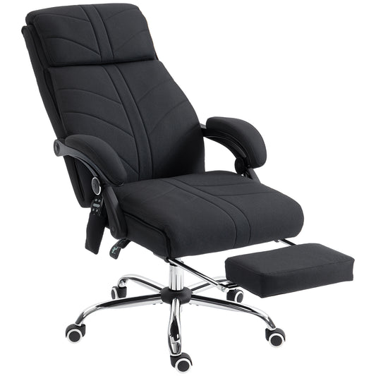Vinsetto High Back Vibration Massage Office Chair with Footrest, Heated, Black