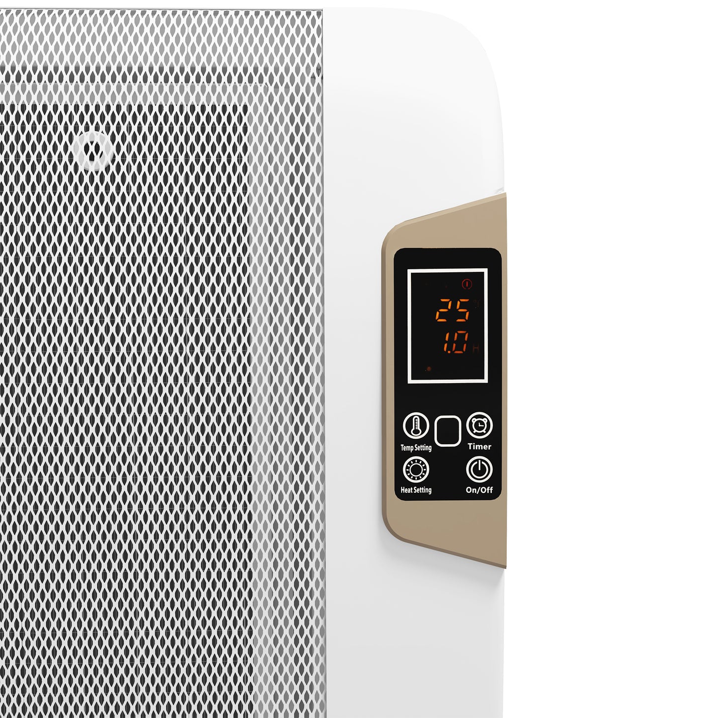 HOMCOM Mica Electric Space Heater, Portable Heater for Home with 2 Heat Settings White