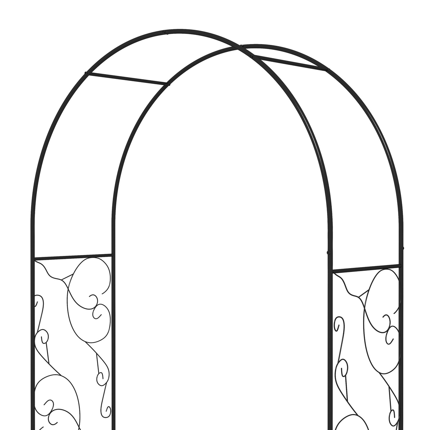 Outsunny Outdoor Garden Arch with Double Gates, Metal Arbor for Climbing Plants, 125L x 38W x 227H cm, Black