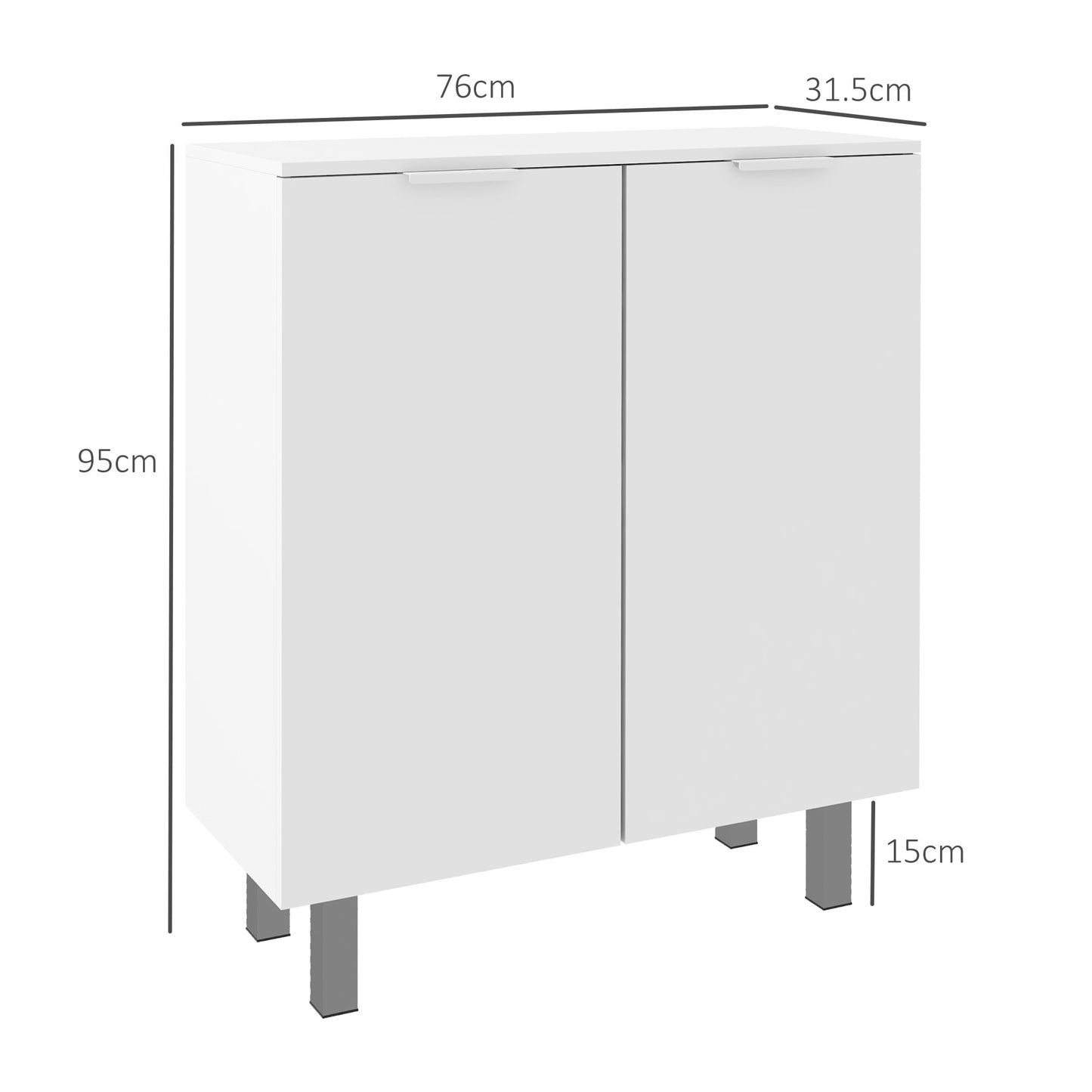 HOMCOM Five-Shelf Shoe Storage Cupboard - White