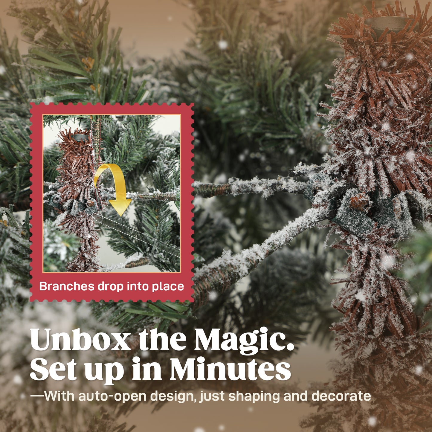 HOMCOM 6ft Super Flocked Christmas Tree - Green/White