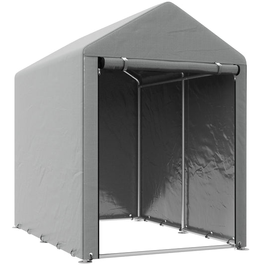 Outsunny 179 x 120cm Temporary Garden Shed, with Accessories - Light Grey