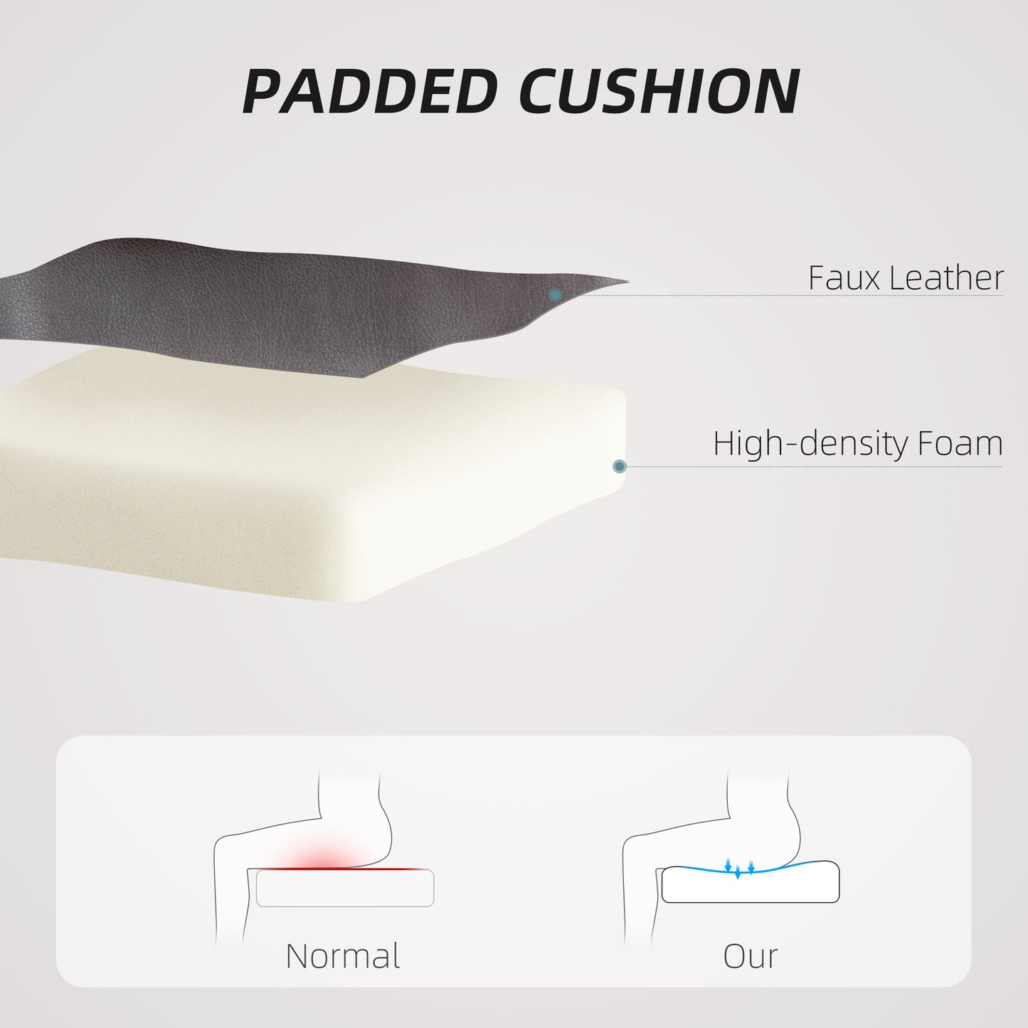 HOMCOM Executive Office Chair, Faux Leather, Adjustable Swivel Wheels & Tilt Function, Brown