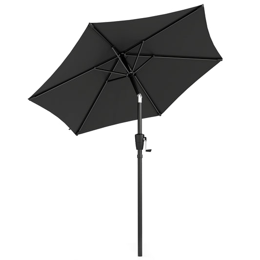 Outsunny 2m Garden Parasol Umbrella, Outdoor Table Parasol Umbrella with Crank Handle, UV30+ Protection