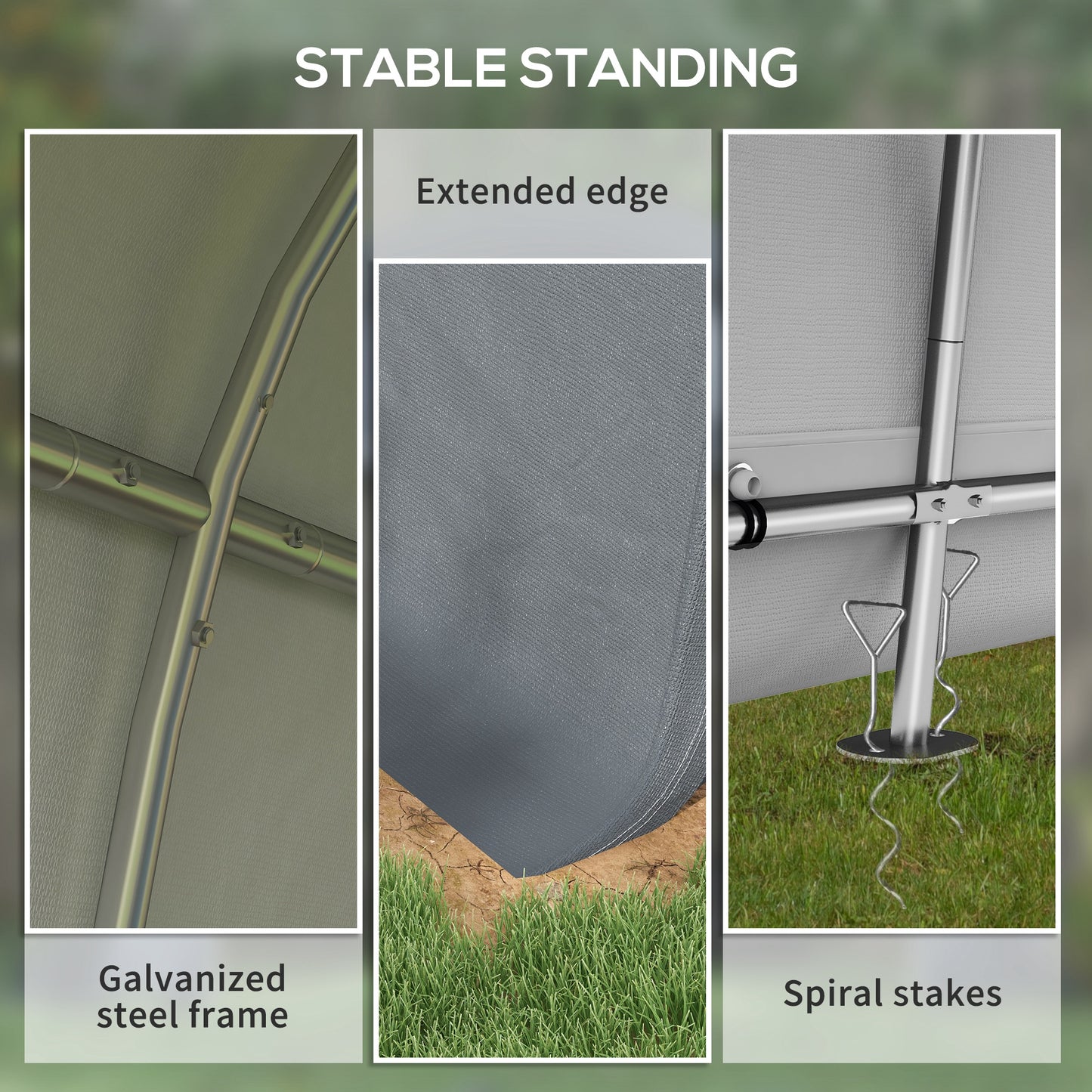 Outsunny Heavy-Duty Portable Storage Tent Grey 3x3m