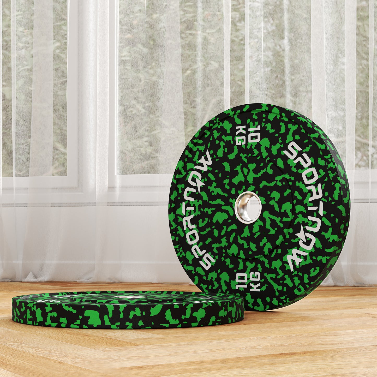 SPORTNOW Olympic Weight Plates Set, 10kg Rubber Discs, 2"/5cm Holes, Home Gym Use