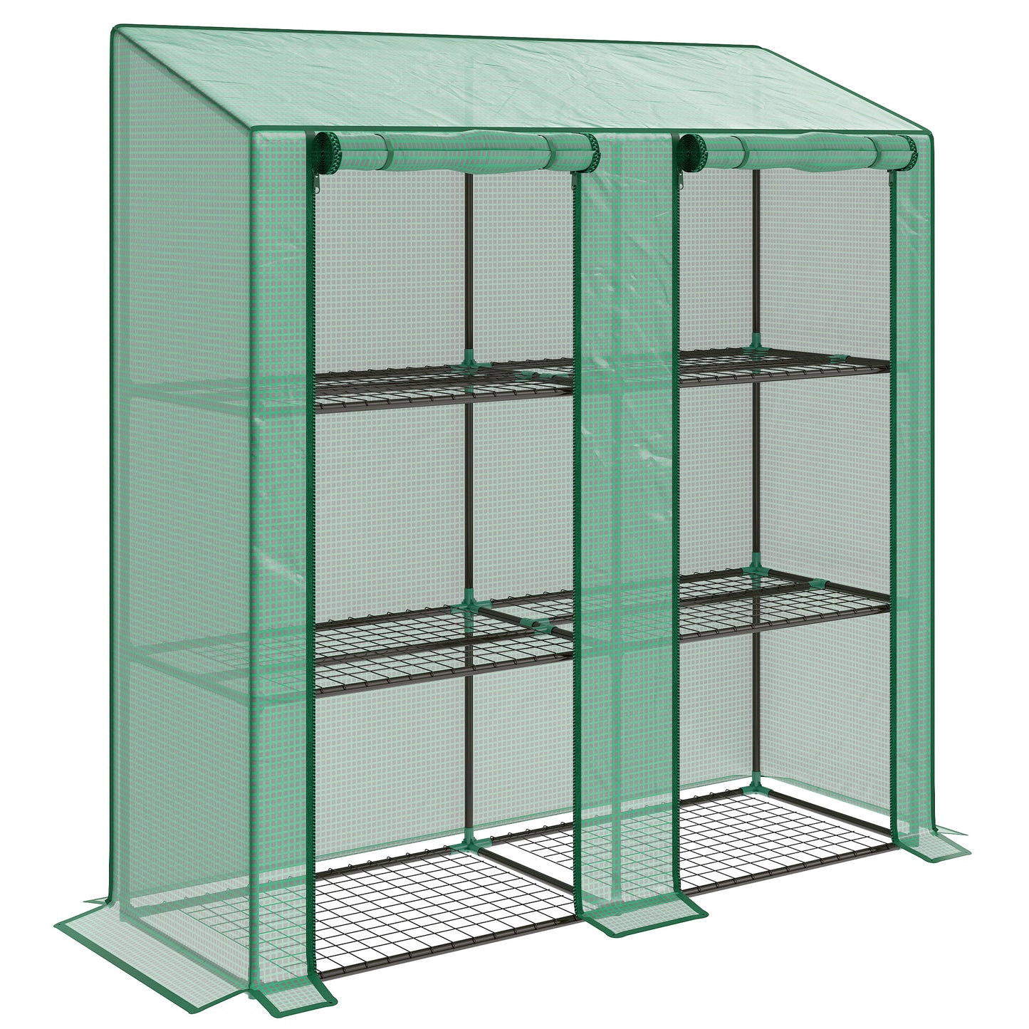 Outsunny 46 x 143cm Mini Lean-To Greenhouse, with Three Inner Shelves