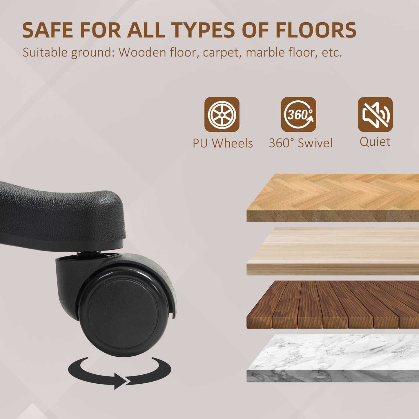 HOMCOM Faux Leather Office Chair - Charcoal Grey