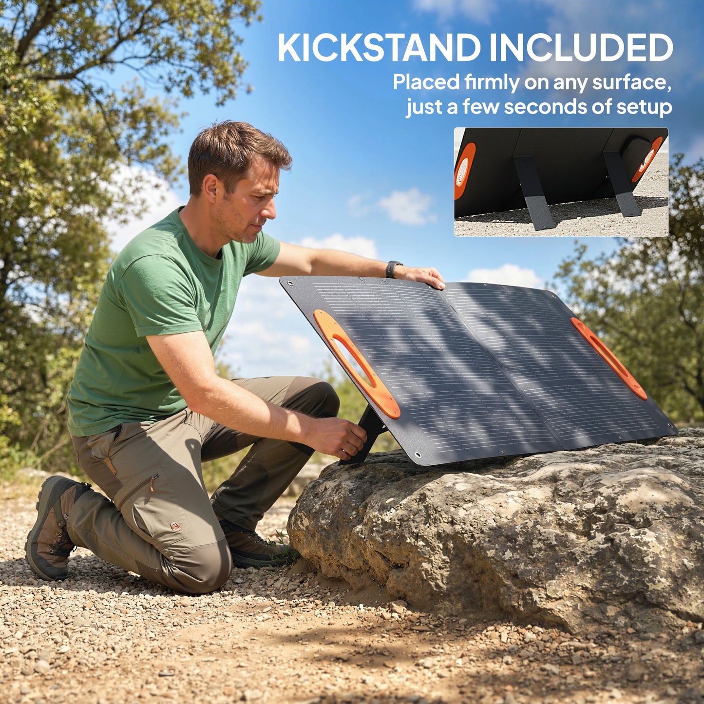HOMCOM Portable Foldable Solar Panel 100W Waterproof