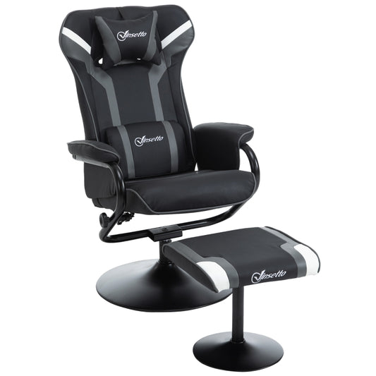 Vinsetto Racing-Style Recliner Chair, with Footstool