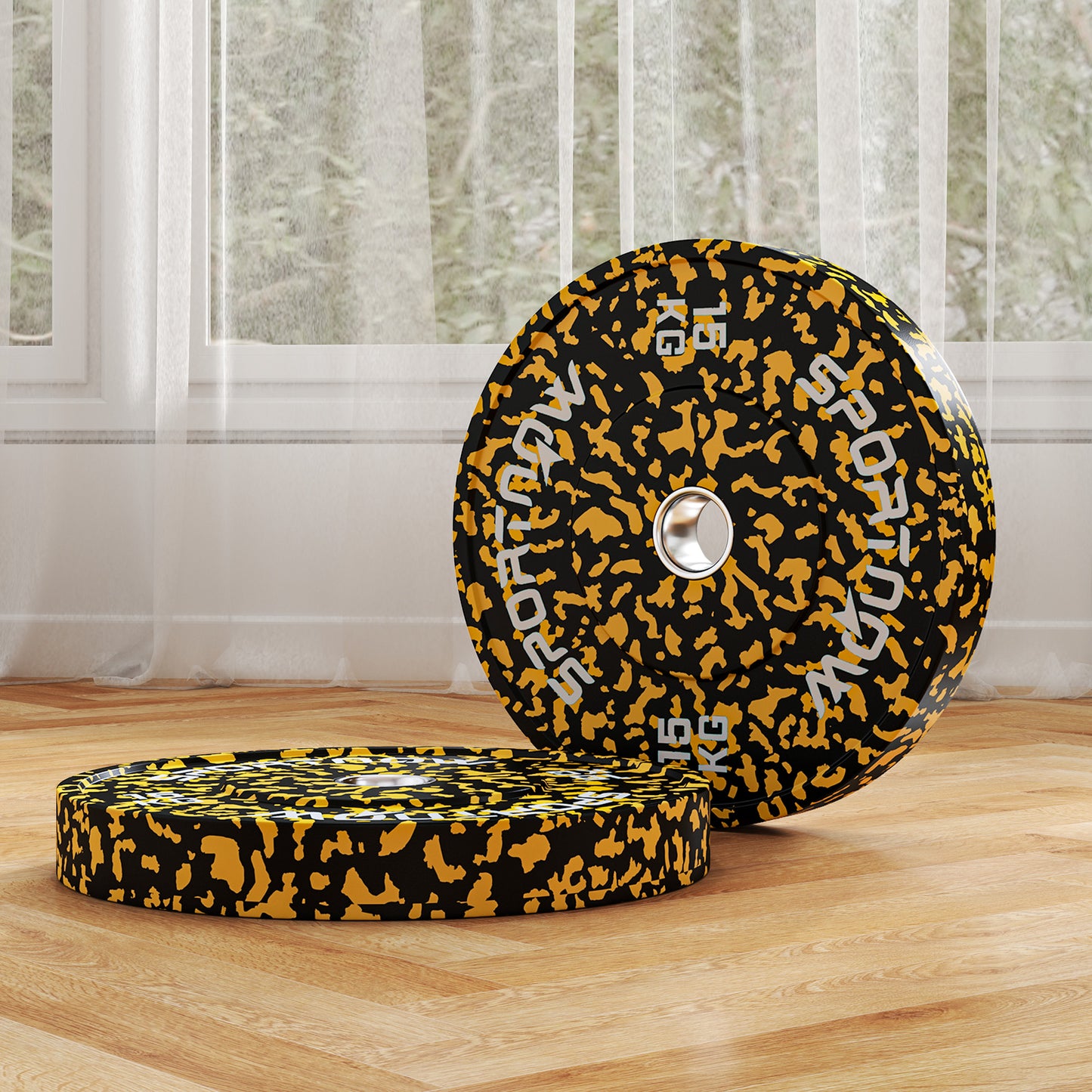 SPORTNOW Olympic Weight Plates Set, 15kg Rubber Discs, 2"/5cm Holes, Home Gym Use