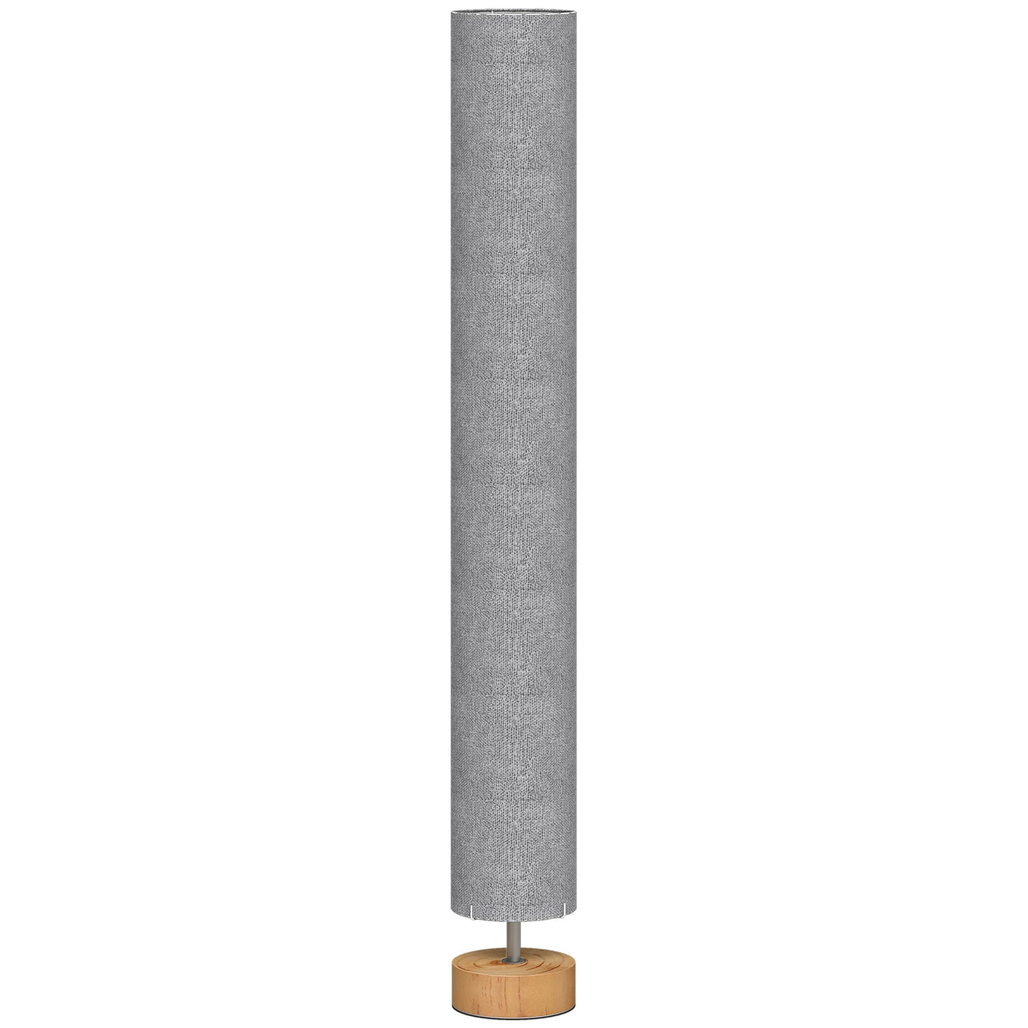 HOMCOM LED Floor Lamp, 120cm Modern Standing Lamp with 3 Colour Temperatures, Linen Shade, Wooden Base, Grey