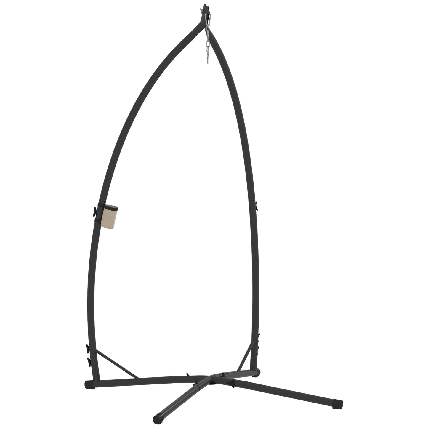 Outsunny Hammock Chair Stand Only, X-Shape Base, Heavy Duty Steel Frame, 150 KG Load, Indoor/Outdoor, Black
