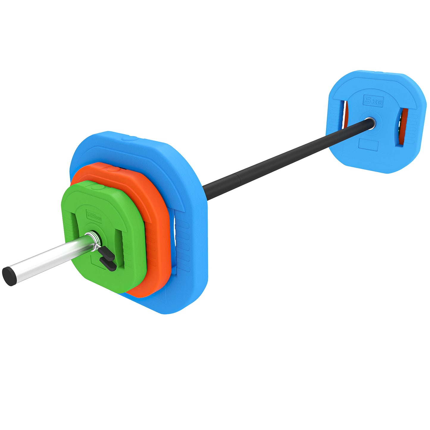 SPORTNOW 20 kg Adjustable Barbell Weights Set, Barbell Bar with Weight Plates, Non-slip Handle, Multicolour