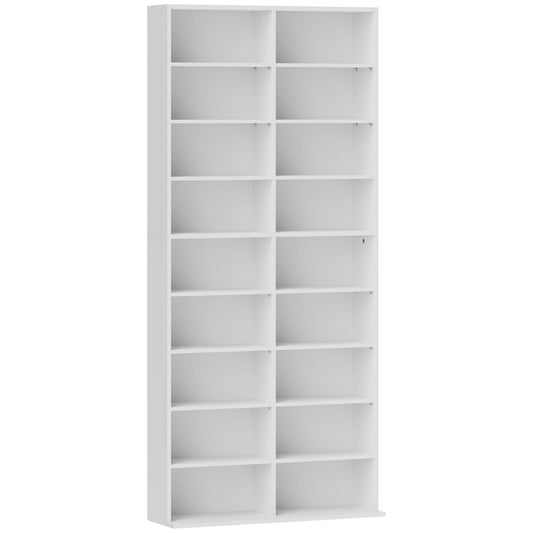 HOMCOM 640 CD/360 DVD/430 Blu-ray Storage Unit - White