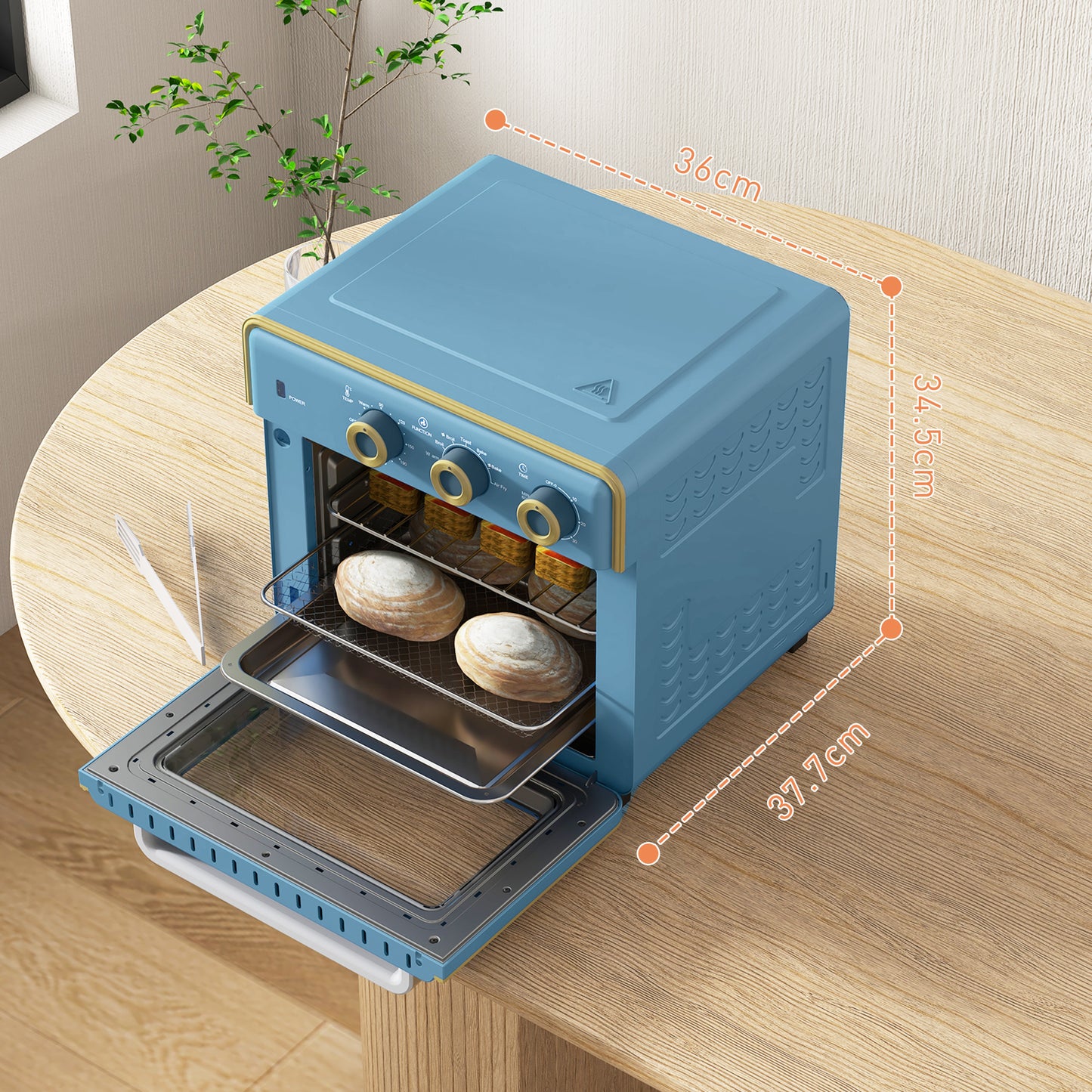 HOMCOM 20L 90-230°C Mini Electric Oven - Blue