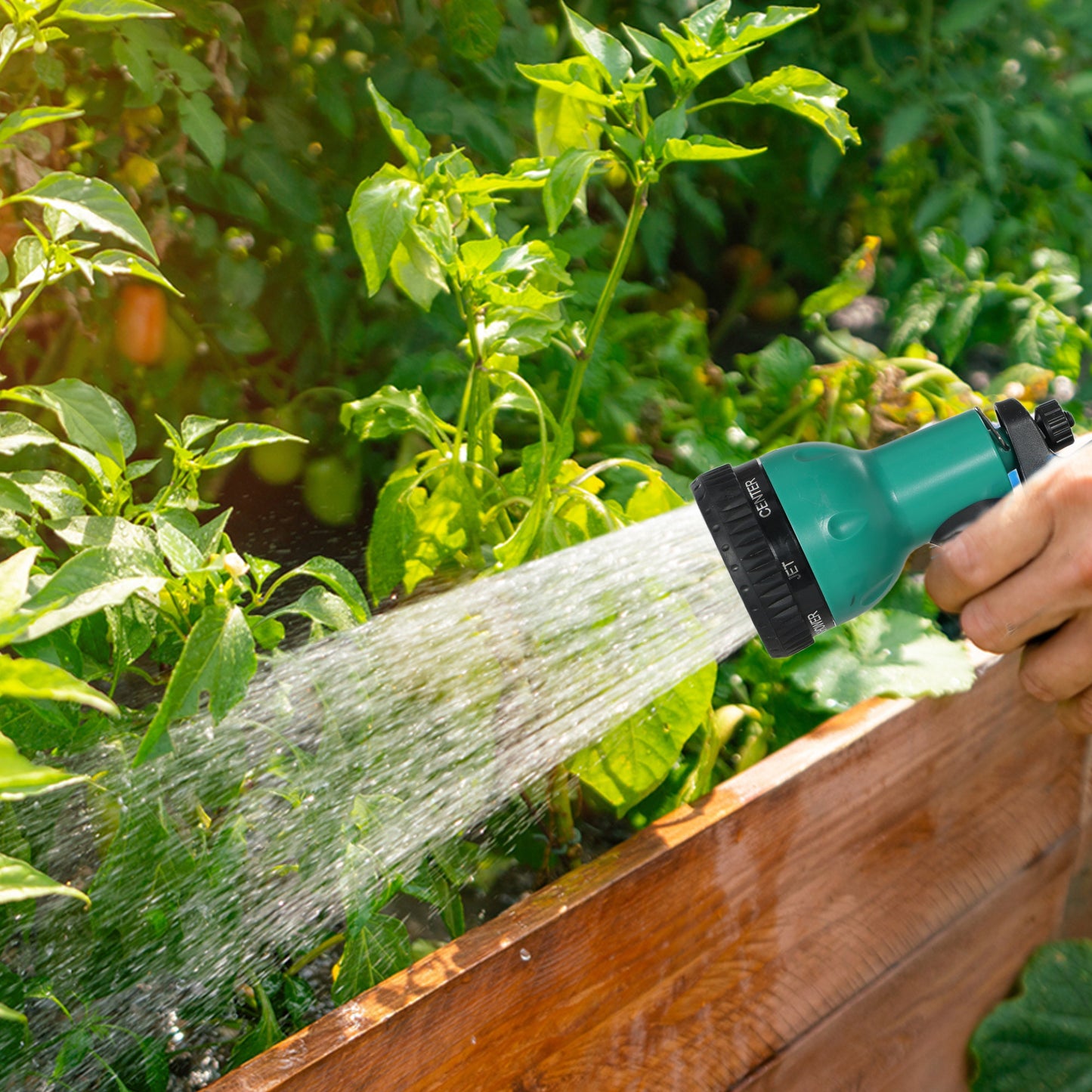 Outsunny Retractable Hose Reel, 30+2m, 7 Spray Nozzles, 180° Swivel, Grey