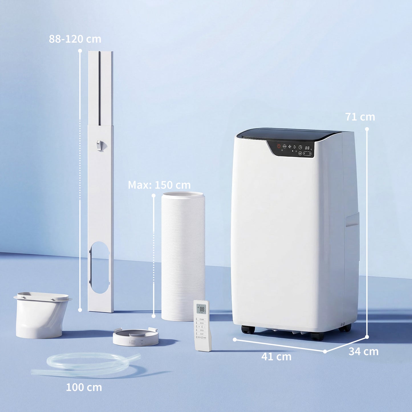 HOMCOM Portable Air Conditioner 12000 BTU, 4-in-1 AC Unit with Cool, Dehumidifier, Fan, Sleep Mode, WiFi Voice Remote Control