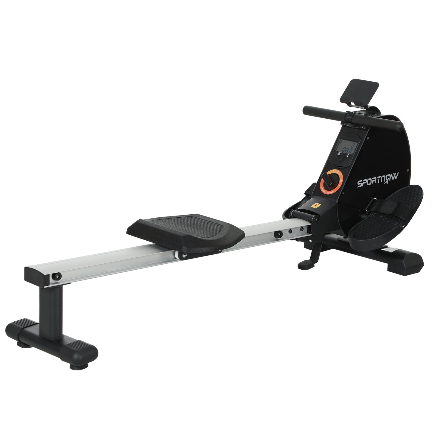 SPORTNOW Folding Rowing Machine, 16-Level Magnetic Rower Machine with Dual Aluminium Slid Rail
