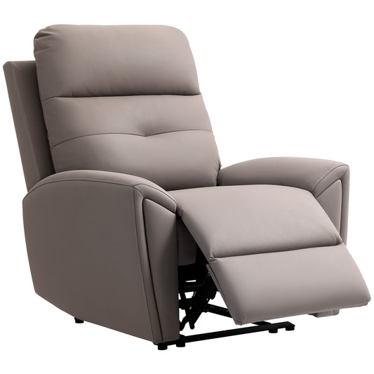 HOMCOM Recliner Armchair, Manual Reclining Chair with Adjustable Leg Rest and Functions, Modern Microfibre Lounge Seating, Grey