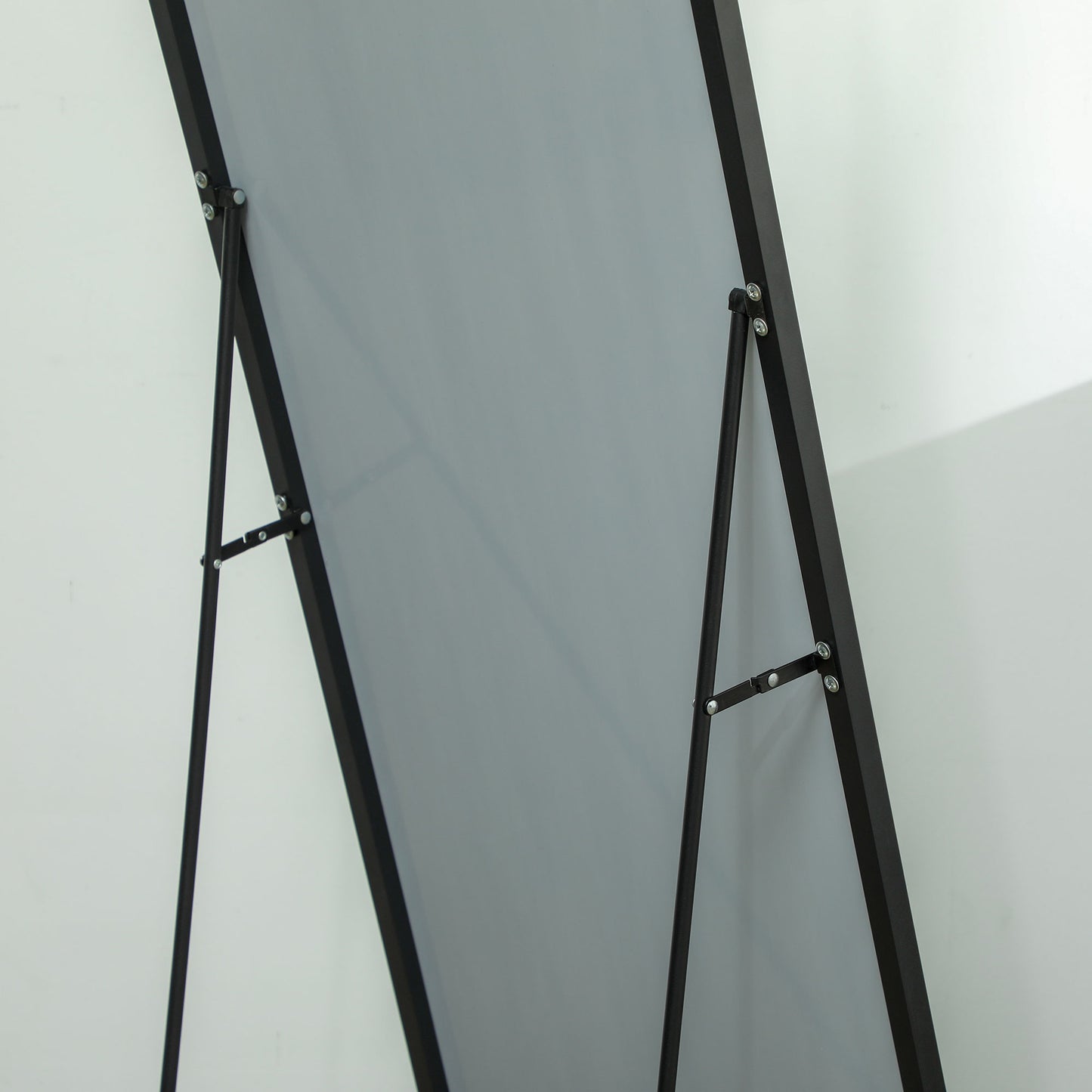 HOMCOM Full Length Mirror Floor Standing or Wall Mount Dressing Mirror Bedroom Black
