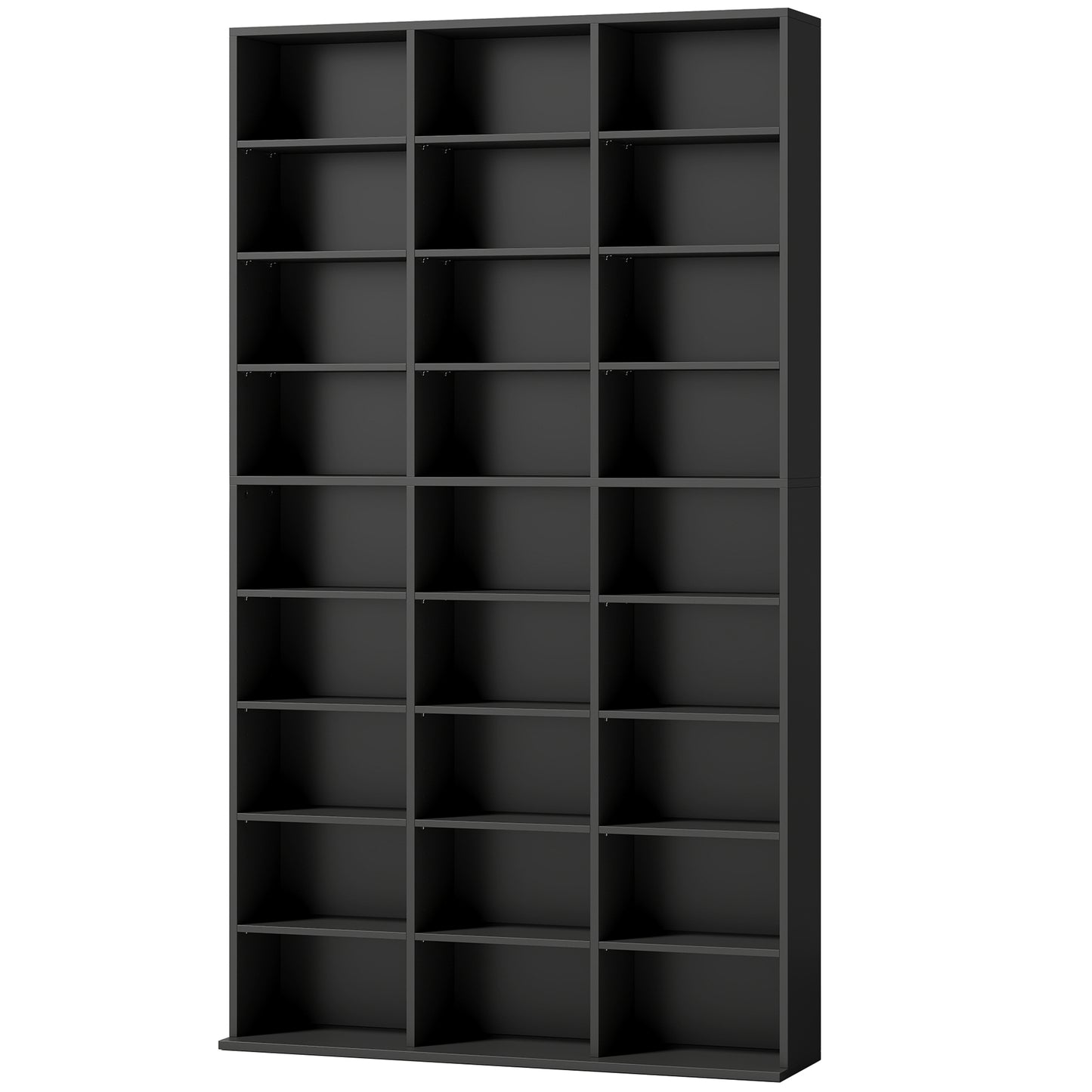 HOMCOM 835 CD/500 DVD Storage Unit, Blu-ray Media Storage Shelf with 27 Compartments and 21 Adjustable Shelves, Black