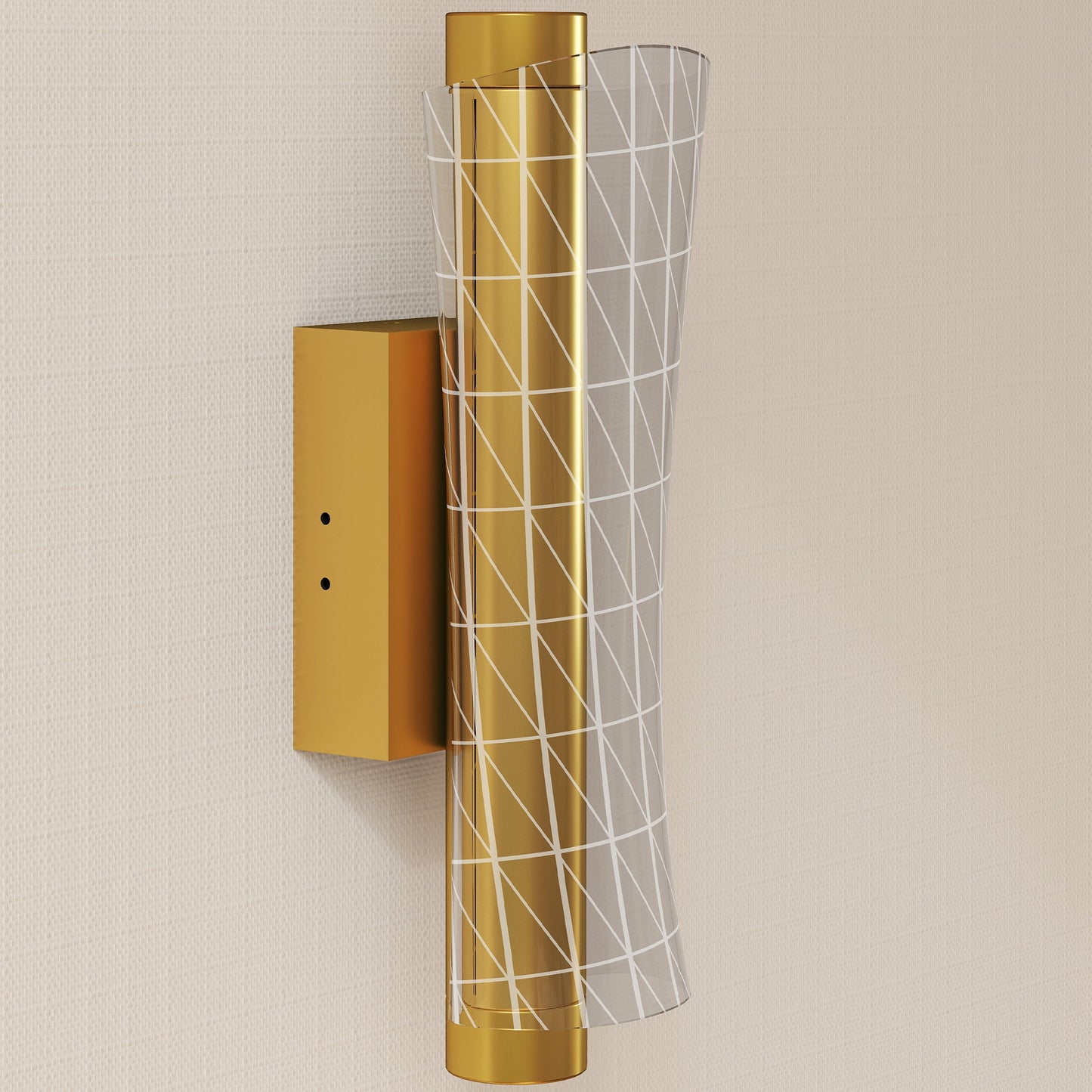 HOMCOM LED Wall Lamp 2-Pack, 9W Modern Geometric Mesh Light, Adjustable 3000K/4000K/6500K for Bedroom, Living Room, Hallway, Gold Tone