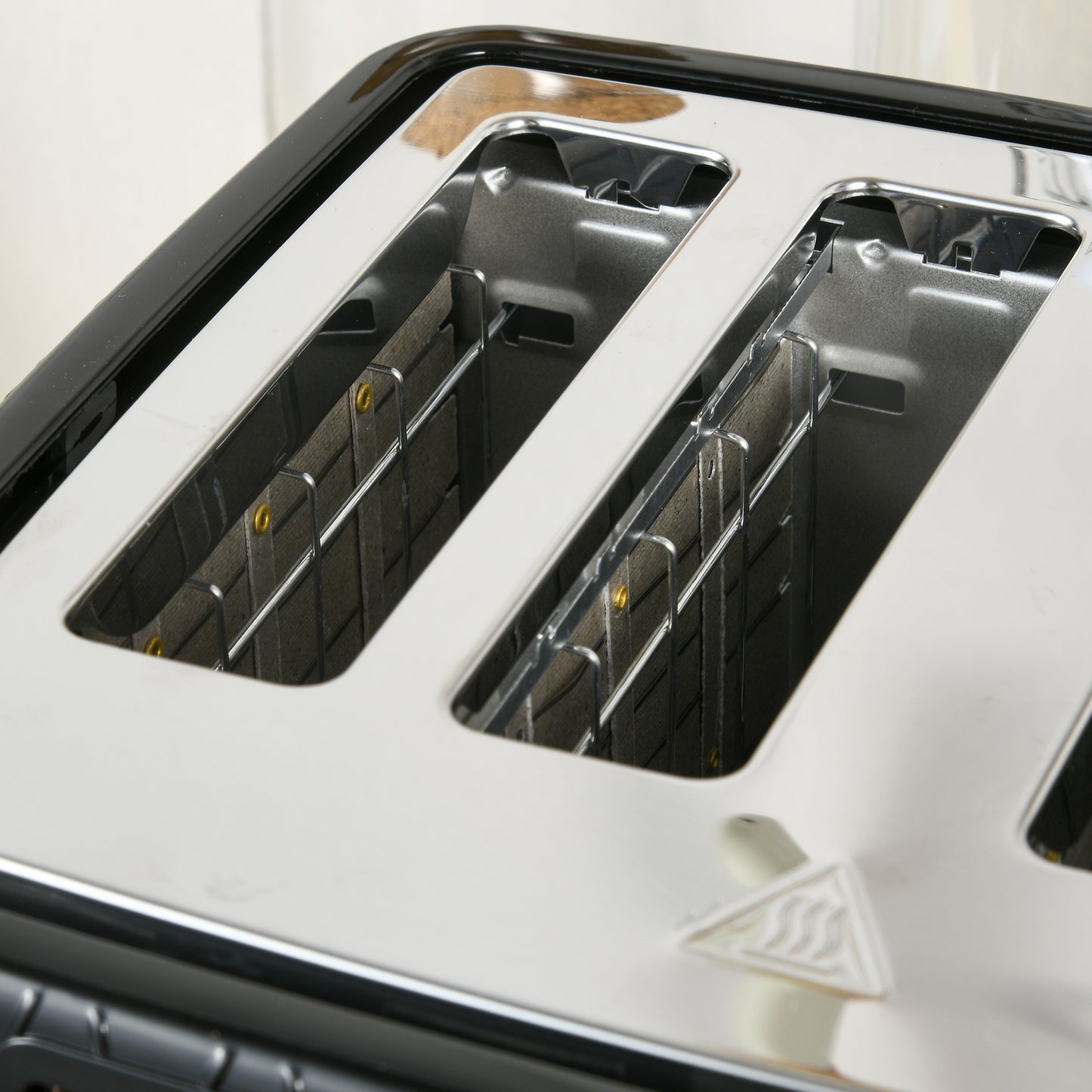 HOMCOM 4 Slice Toaster with 7 Browning Levels 1600W, Black Honeycomb Texture