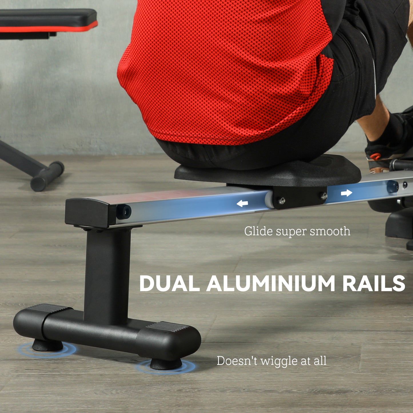 SPORTNOW Folding Rowing Machine, 16-Level Magnetic Rower Machine with Dual Aluminium Slid Rail