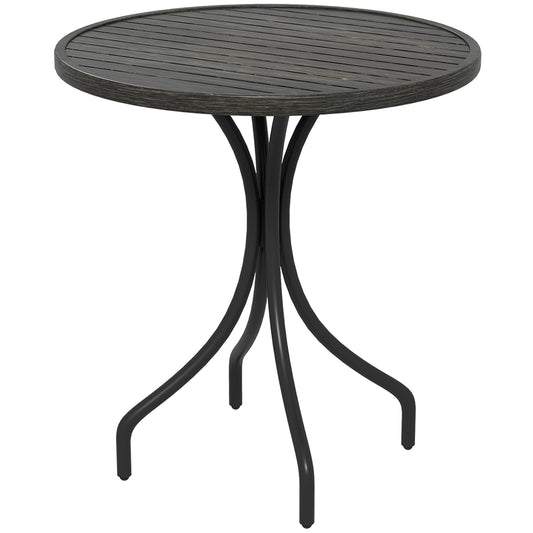 Outsunny Ø66cm Galvanised Steel Garden Table - Grey