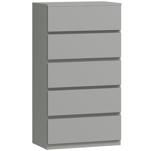 HOMCOM Chest of Drawers, 5-Drawer Storage Cabinets, Modern Dresser, Storage Drawer for Bedroom