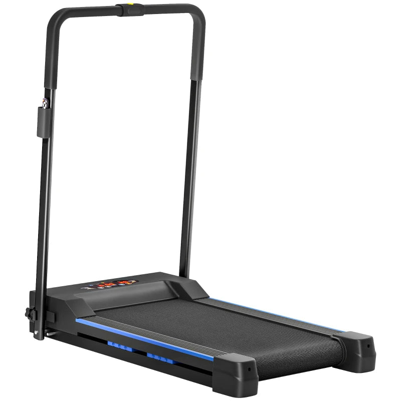 HOMCOM Folding Motorised Home Treadmill Walking Machine with LCD Monitor, Blue