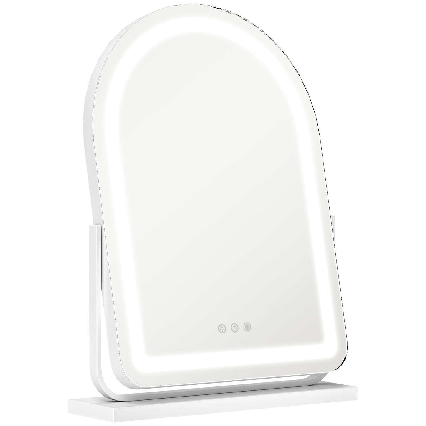 HOMCOM LED Vanity Mirror with Lights, 43x59cm, 3 Colours, Touch Screen, White