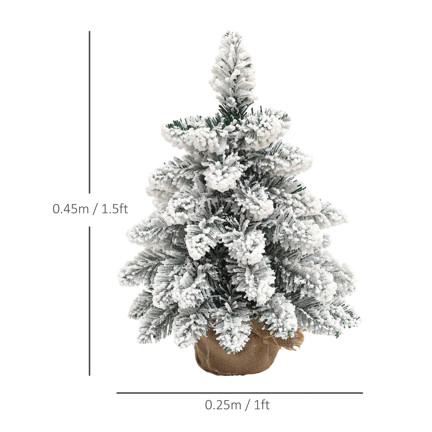 HOMCOM 1.5ft Mini Artificial Christmas Trees with Lights