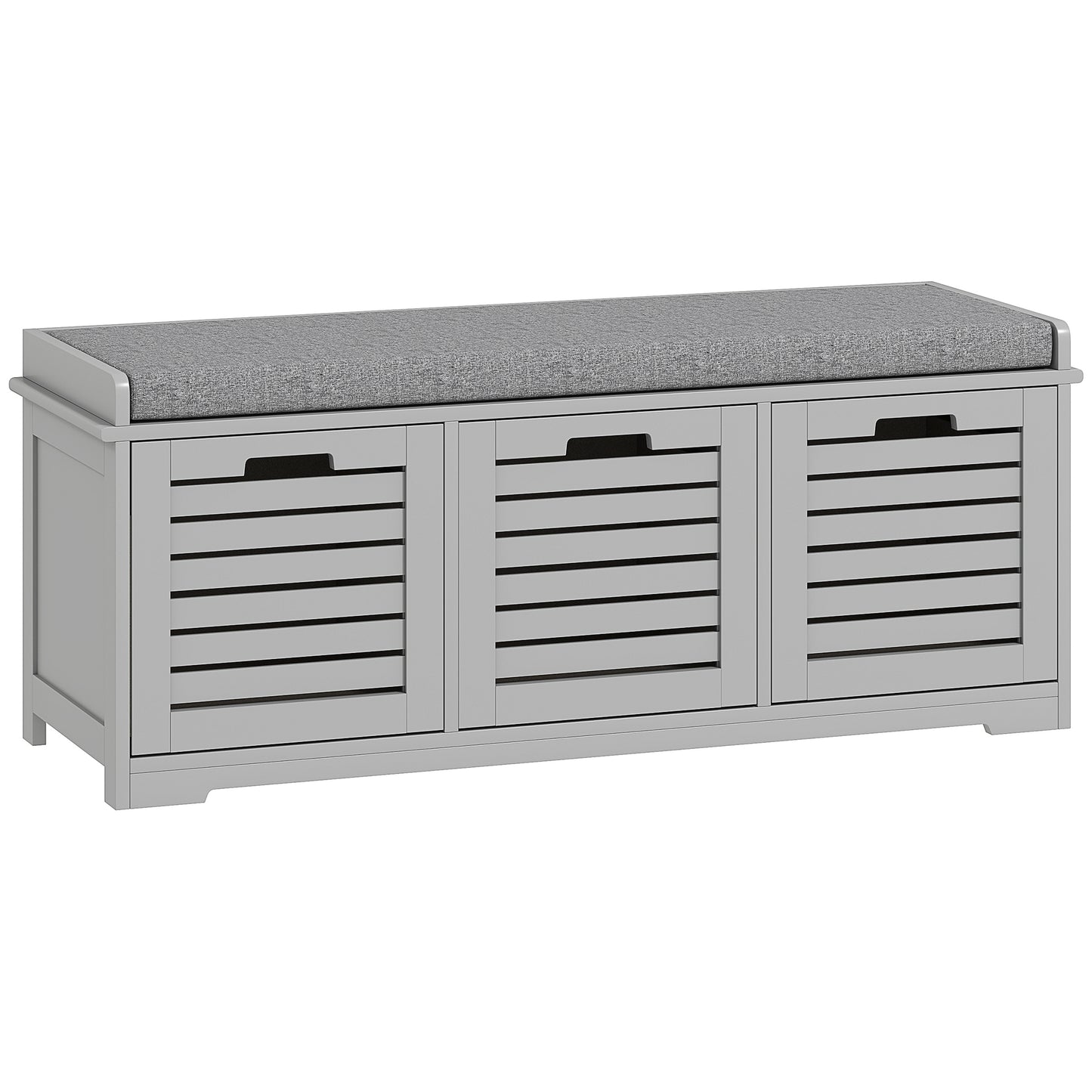 HOMCOM 3-Drawer Shoe Storage Bench - Grey