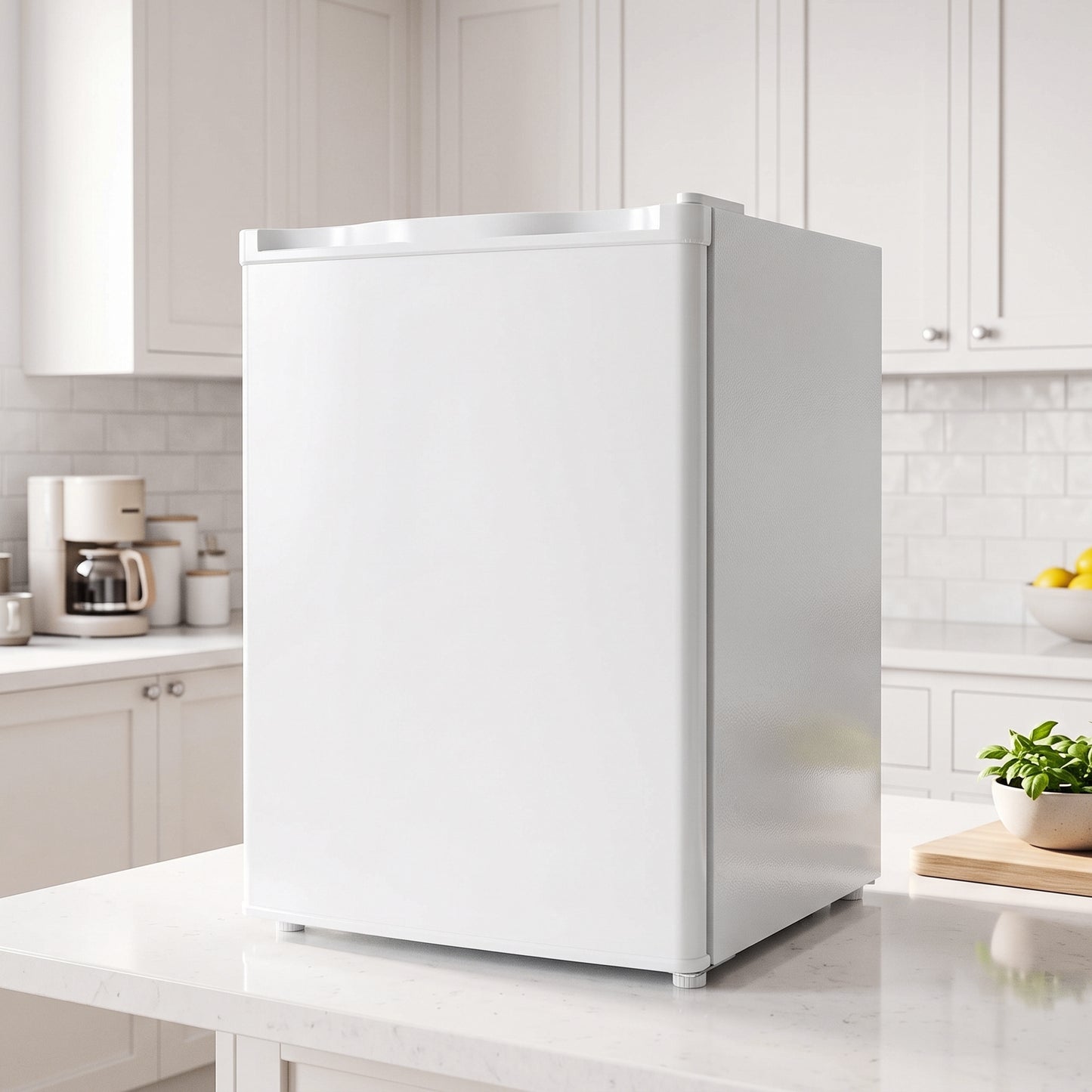 HOMCOM 73 L Mini Fridge with Chiller Box, Single Door Compact Refrigerator, Adjustable Thermostat, Reversible Door, White